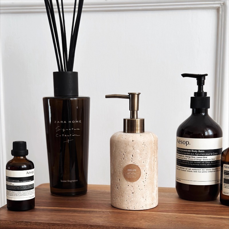 Luxury Skincare Jars - Lotiondispenser van natuursteen, hervulbare zeepfles, huidverzorgingspot