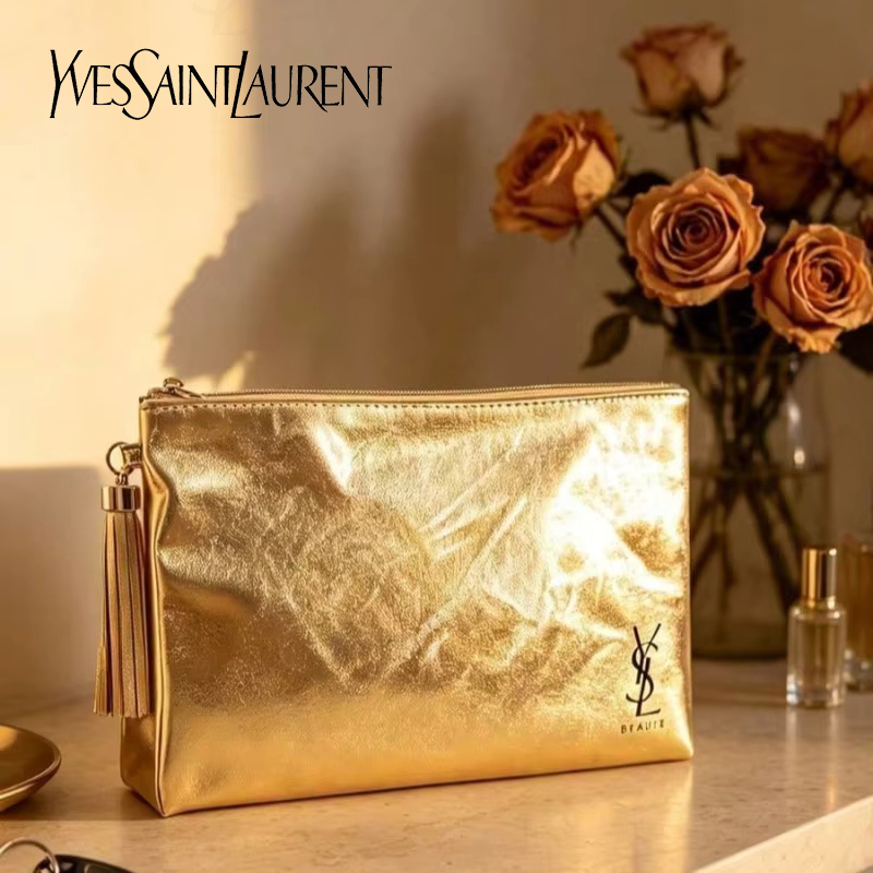 Luxury Skincare Women - YSL Gouden Cosmetiktas, Draagbare Waterdichte Multifunctionele