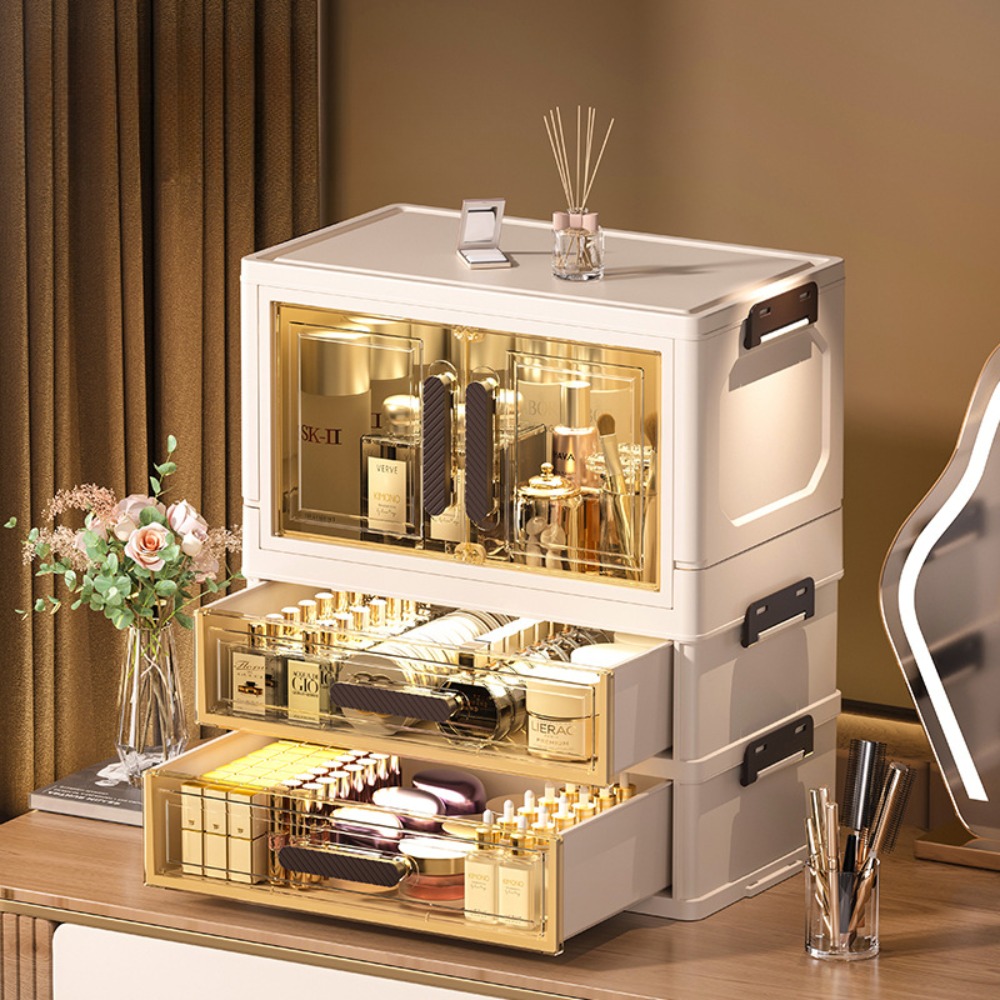 Luxury Skincare Organizer - Multifunctionele 3-laags cosmetische organizer, opvouwbare make-up